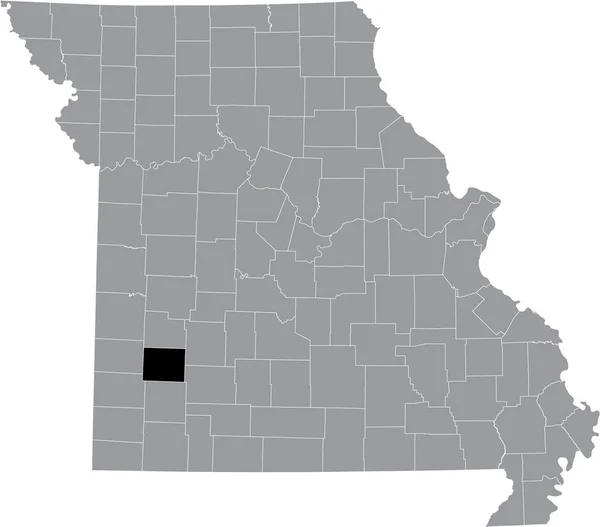 Zwart Gemarkeerde Kaart Van Locatie Van Dade County Grijze Kaart — Stockvector