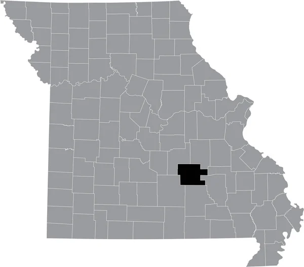 Zwart Gemarkeerde Kaart Van Locatie Van Dent County Grijze Kaart — Stockvector