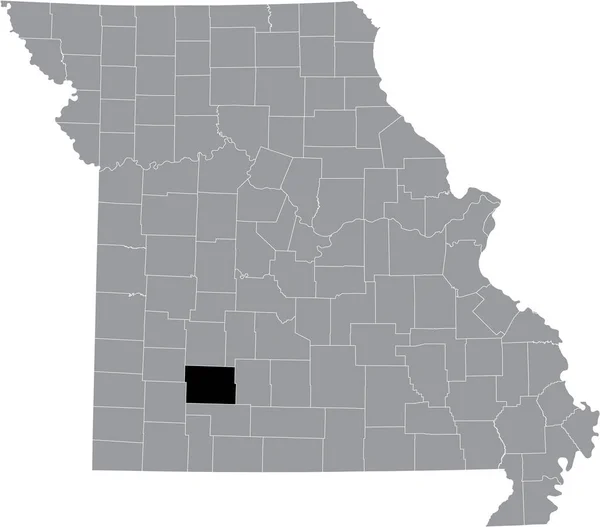 Abd Nin Missouri Eyaletinin Gri Haritasında Greene County Nin Siyah — Stok Vektör