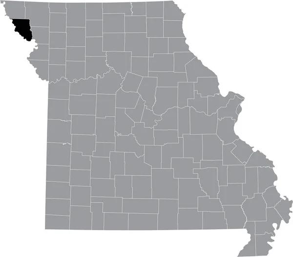 Zwart Gemarkeerde Kaart Van Locatie Van Holt County Grijze Kaart — Stockvector