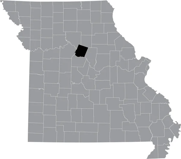 Czarna Zaznaczona Mapa Hrabstwa Howard Wewnątrz Szarej Mapy Stanu Missouri — Wektor stockowy