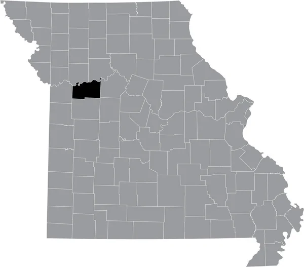 Czarna Mapa Lokalizacji Hrabstwa Lafayette Szarej Mapie Stanu Missouri Usa — Wektor stockowy