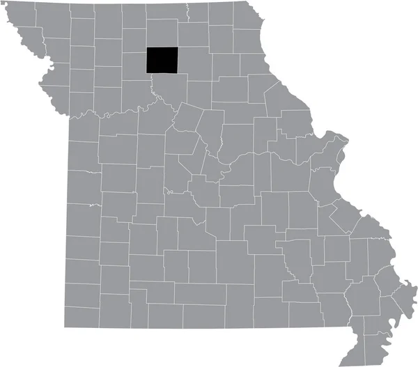 Карта Местонахождения Округа Линн Внутри Серой Карты Федерального Штата Миссури — стоковый вектор