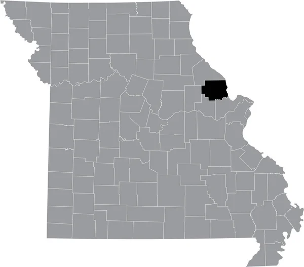 Mapa Hrabstwa Lincoln Kolorze Czarnym Stan Missouri Usa — Wektor stockowy