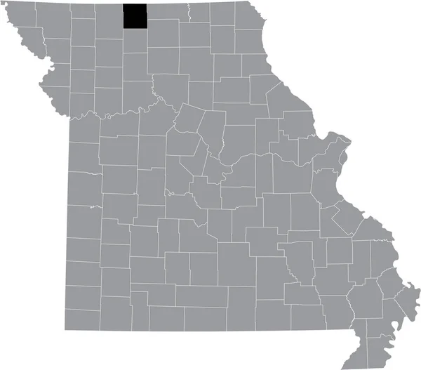 Zwart Gemarkeerde Kaart Van Locatie Van Het Mercer County Grijze — Stockvector