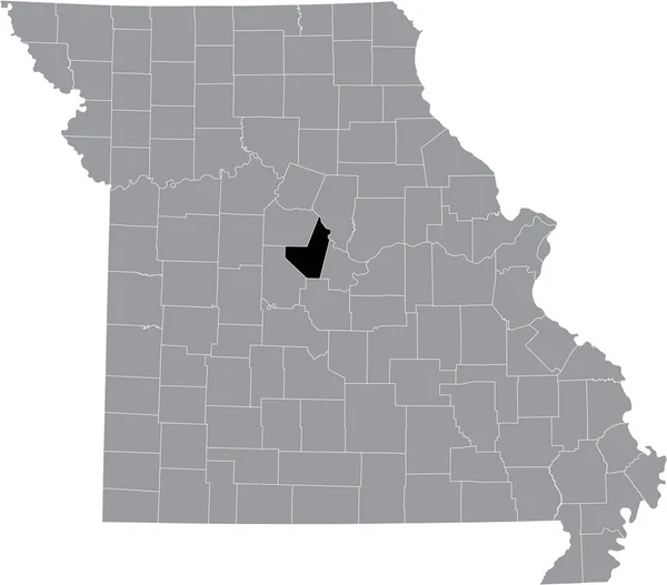 美国密苏里联邦州灰度地图内的莫索县的黑点位置图 — 图库矢量图片