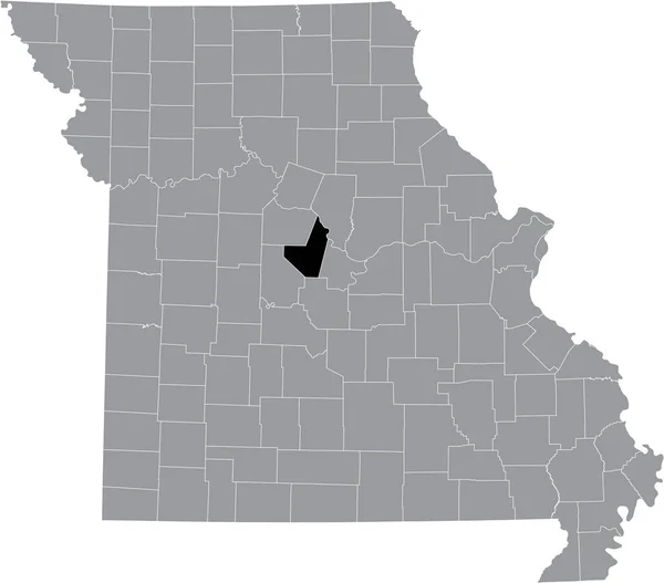 Mappa Dettagliata Nera Della Contea Moniteau All Interno Della Mappa — Vettoriale Stock