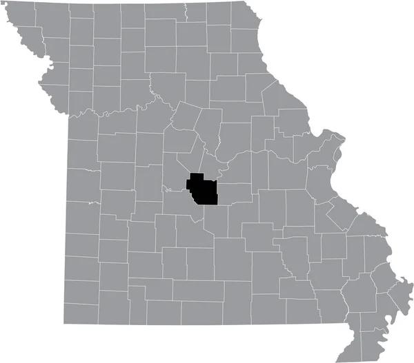 Zwart Gemarkeerde Kaart Van Locatie Van Miller County Grijze Kaart — Stockvector