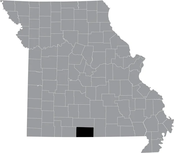 Mapa Ubicación Resaltado Negro Del Condado Ozark Dentro Del Mapa — Archivo Imágenes Vectoriales