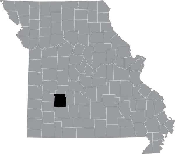 Карта Местонахождения Округа Полк Серой Карте Федерального Штата Миссури Сша — стоковый вектор
