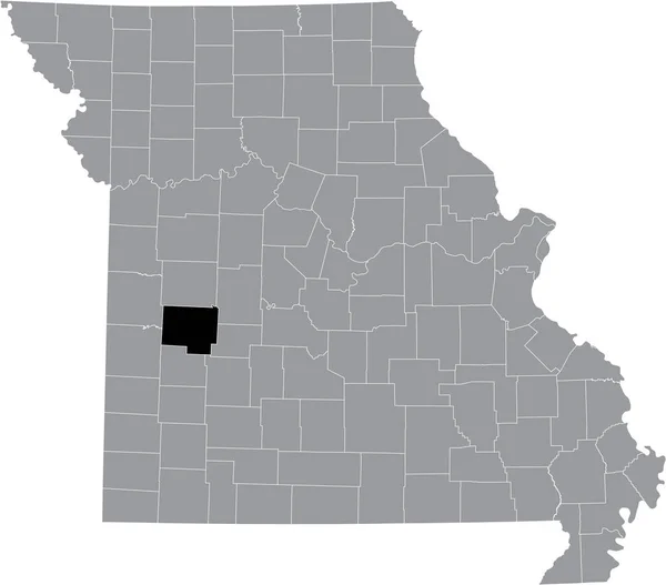 Czarna Mapa Miejscowości Saint Clair County Wewnątrz Szarej Mapy Kraju — Wektor stockowy