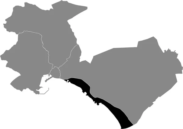 Карта Расположения Района Плейя Пальма Палм Бич Сером Районе Города — стоковый вектор