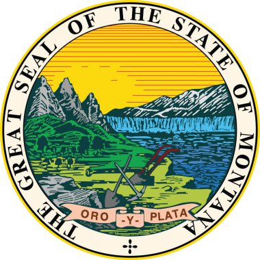 Official current vector great seal of the Federal State of Montana, USA clipart
