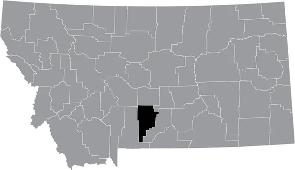 Černá Zvýrazněná Mapa Umístění Okresu Sweet Grass Šedé Mapě Federálního — Stockový vektor