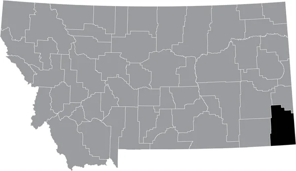 Μαύρο Τονισμένο Χάρτη Θέσης Της Κομητείας Κάρτερ Μέσα Γκρι Χάρτη — Διανυσματικό Αρχείο