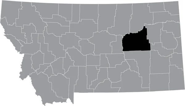 Mappa Dettagliata Nera Della Contea Garfield All Interno Della Mappa — Vettoriale Stock