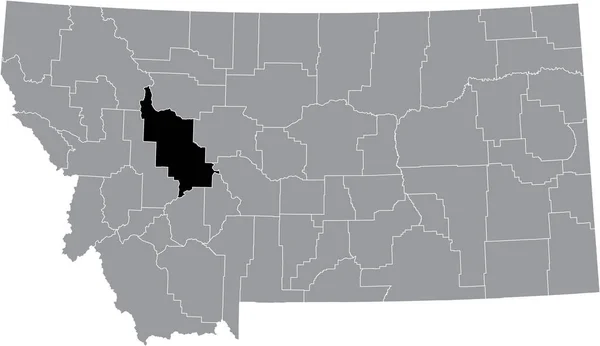 Carte Localisation Surbrillance Noire Comté Lewis Clark Intérieur Carte Grise — Image vectorielle