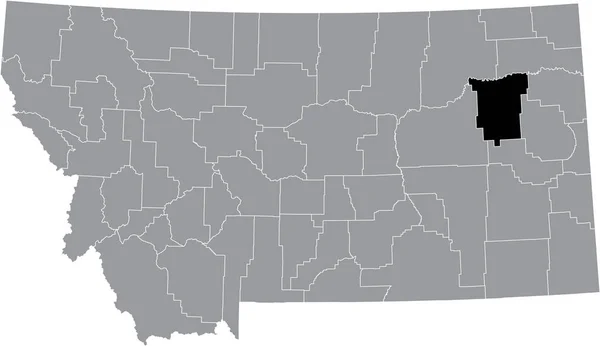 Preto Destaque Mapa Localização Condado Mccone Dentro Mapa Cinza Estado — Vetor de Stock