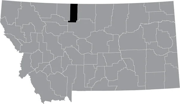 Černá Zvýrazněná Mapa Umístění Liberty County Uvnitř Šedé Mapy Federálního — Stockový vektor