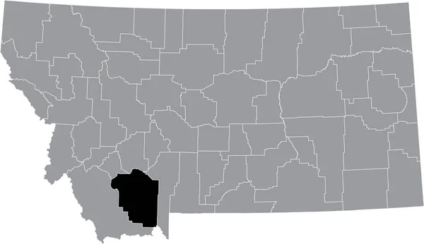 Černá Zvýrazněná Mapa Umístění Madison County Uvnitř Šedé Mapy Federálního — Stockový vektor