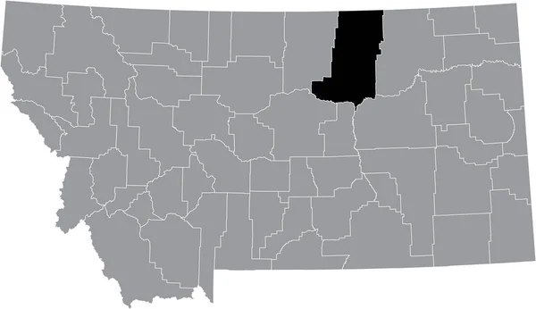 Czarny Podkreślono Mapę Lokalizacji Hrabstwa Phillips Wewnątrz Szarej Mapy Kraju — Wektor stockowy
