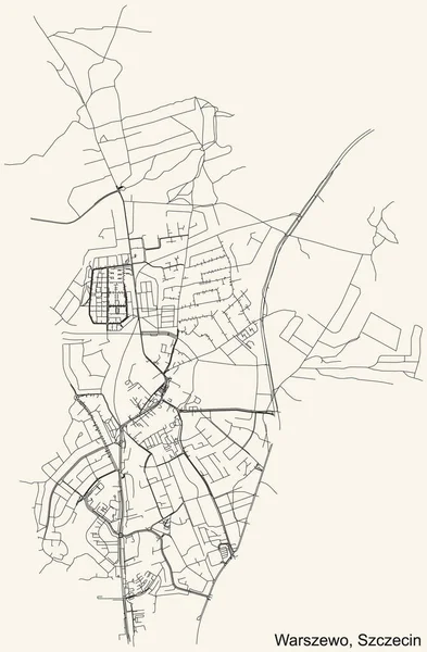 Navegación Detallada Calle Urbana Mapa Sobre Fondo Beige Vintage Del — Vector de stock