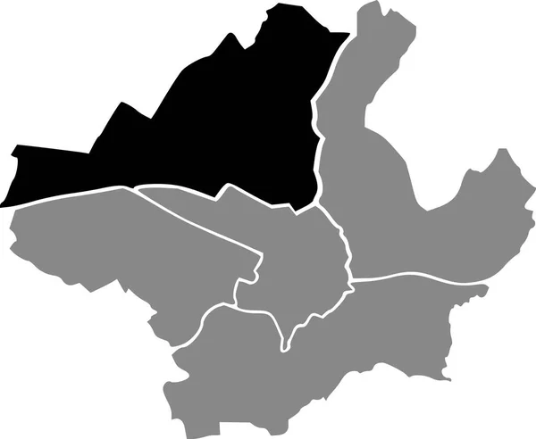 Schwarze Lagekarte Des Quartiere Rifredi Innerhalb Grauer Stadtbezirke Karte Der — Stockvektor
