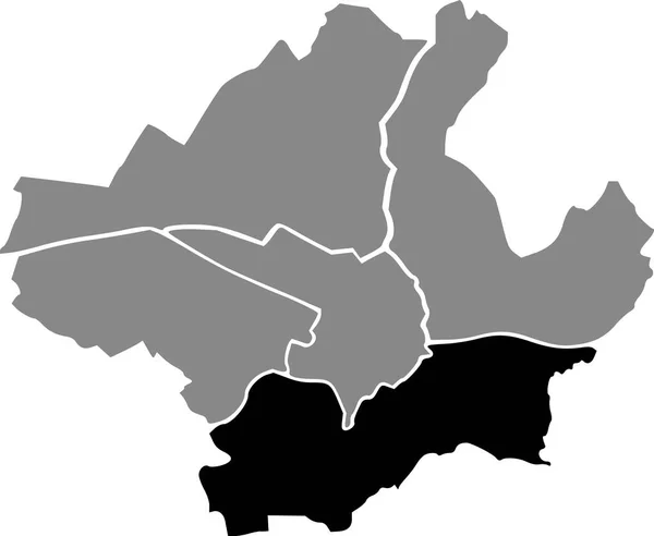 Black Location Map Quartiere Gavinana Galluzzo District Gray Urban Districts — Stock Vector