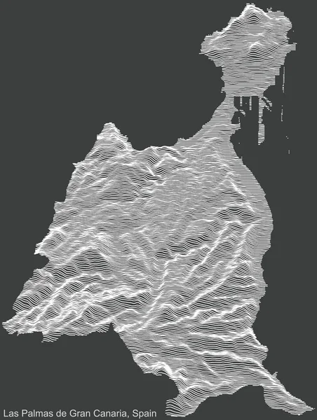 Carte Topographique Relief Négatif Ville Las Palmas Espagne Avec Des — Image vectorielle