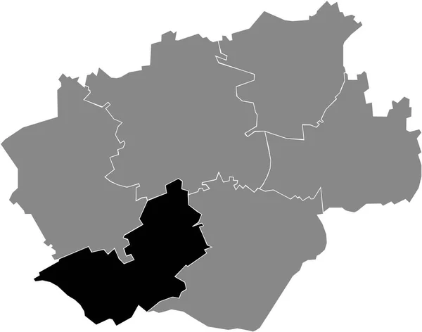 Mappa Della Posizione Nera Del Distretto Bochum Sdwest All Interno — Vettoriale Stock