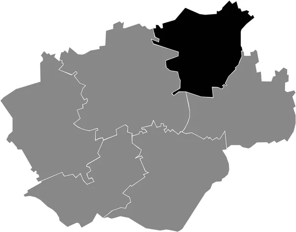 Mapa Localização Preto Distrito Bochum Nord Dentro Distritos Urbanos Cinzentos —  Vetores de Stock