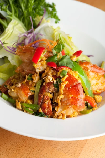 Thajské Jumbo krevety salát — Stock fotografie