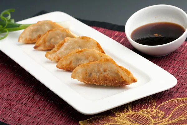 Pan Fried Thai Gyoza Dumplings — Stock Photo, Image