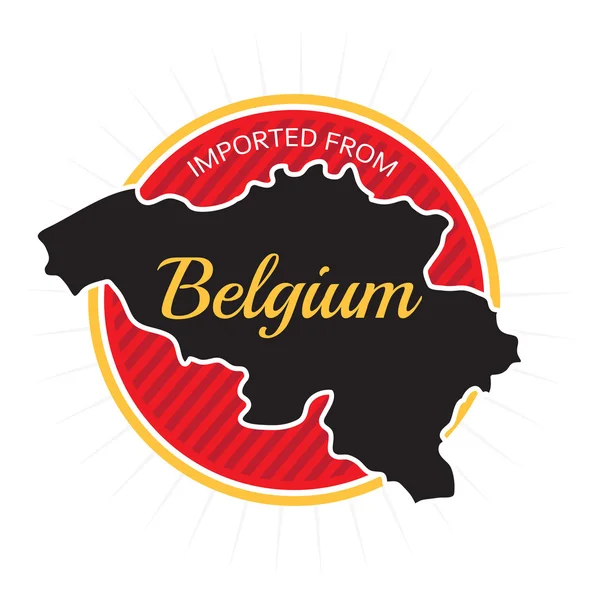 Importado do rótulo da Bélgica — Vetor de Stock