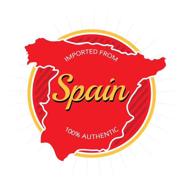 Behozott címke Spanyolország — Stock Vector