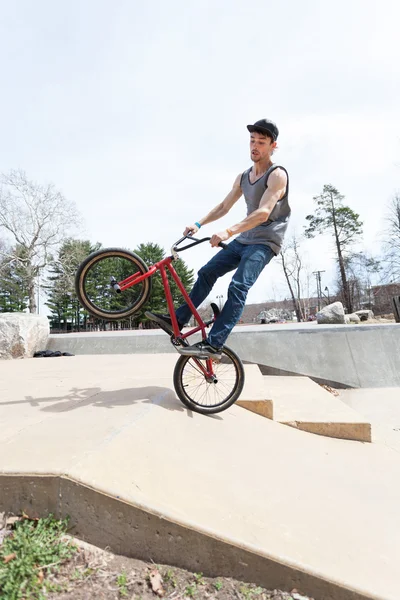 BMX Rider Jumping — Stock Photo, Image