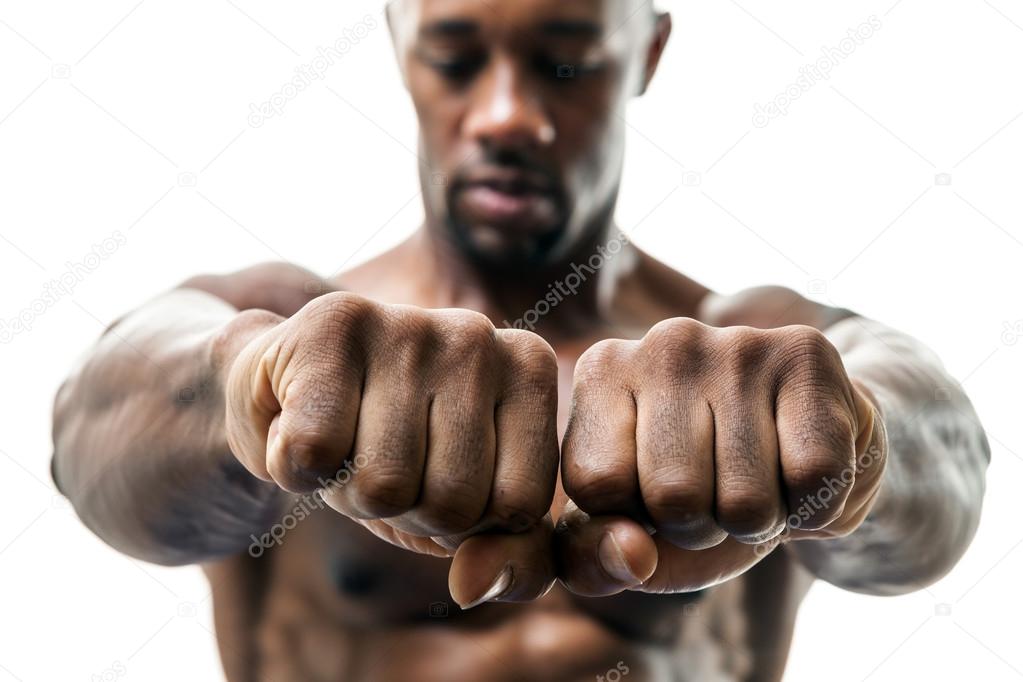 Man Showing Fists and Knuckles