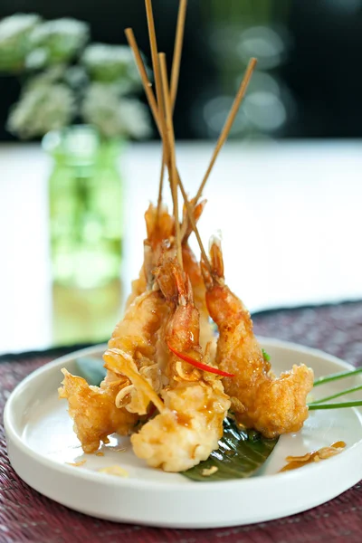 Тайский Tempura креветки Skewers Лицензионные Стоковые Фото