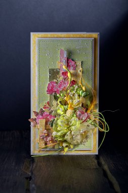 Tatil için el yapımı tebrik kartı. Albüm koleksiyonu. sanat hobisi.