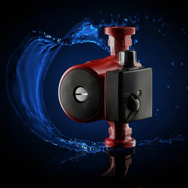 Circulation Water Pump Heating Water Supply Systems Isolated Dark Background Foto Stock