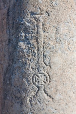 Christian Cross Türkiye'de Selçuk taşa oyulmuş