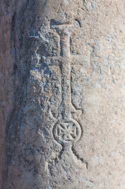 Christian Cross Carved in Stone at Selcuk in Turkey clipart