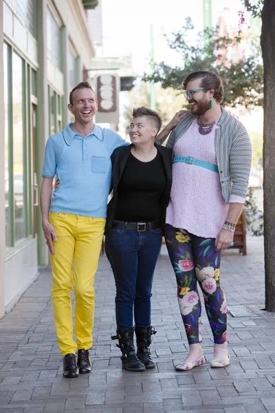 Trio of Gender Fluid Young People — Stock Photo, Image