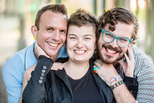 Three Gender Fluid Young People — Stock Photo, Image