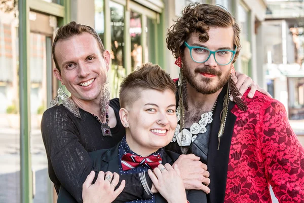 Three Gender Fluid Friends — Stock Photo, Image