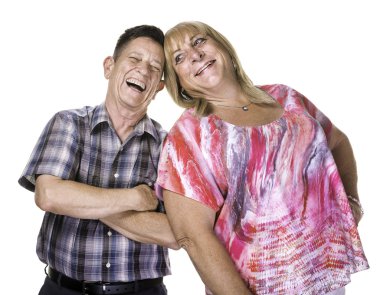 Travesti erkek ve kadın gülüyor