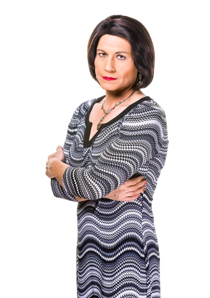 Skeptical or Angry Hispanic Transgender Woman — Stock Photo, Image