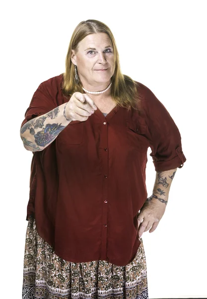 Transgender woman in pearl necklace — Stock Photo, Image