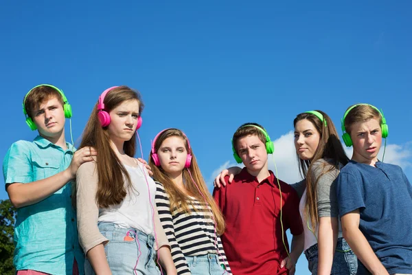 Six Serious Teenagers — Stock Photo, Image