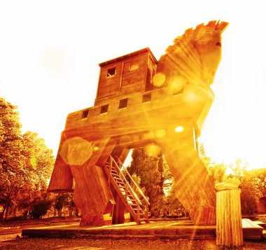 Trojan Horse at Sunset clipart